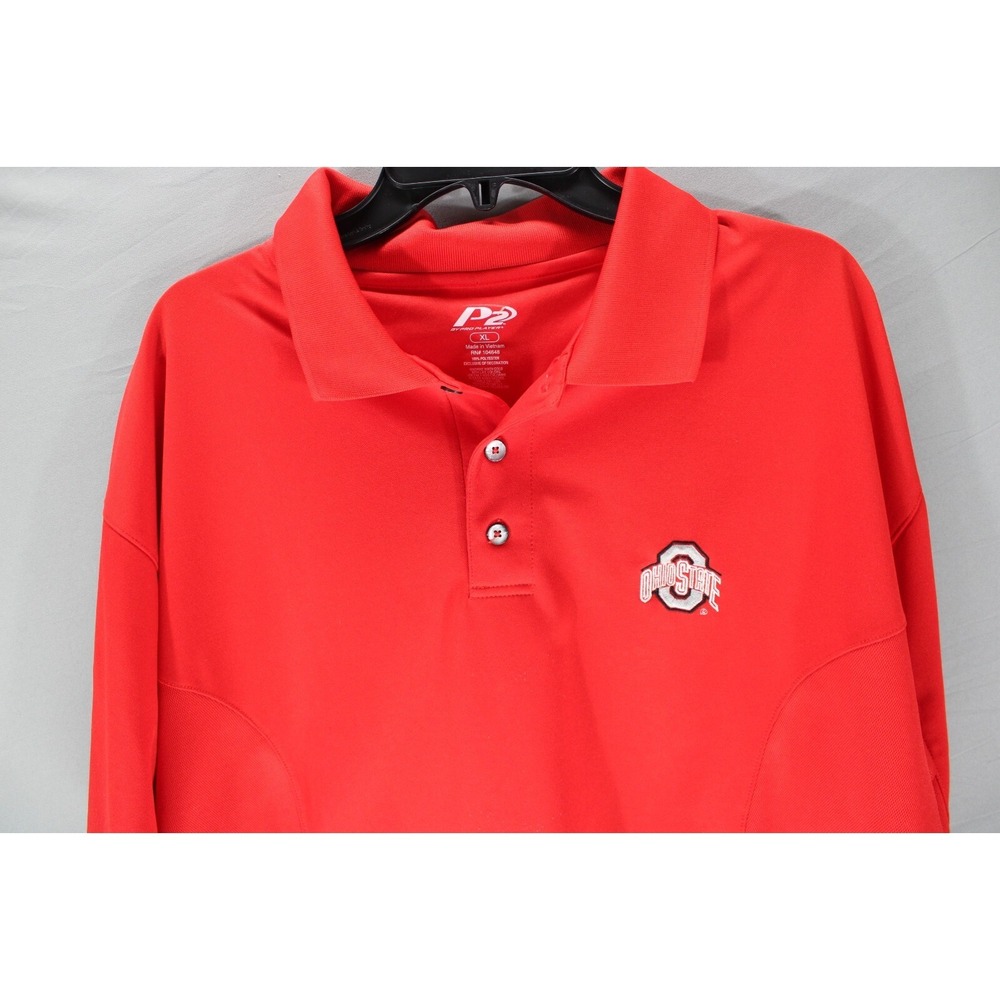 Ohio State University Polo Golf Shirt Polyetser Red Size XL P2 Brand